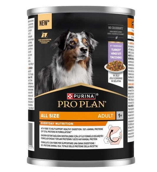 Purina Pro Plan All Size Adult Rico En Pavo En Gelatina. Lata 400 Grs.