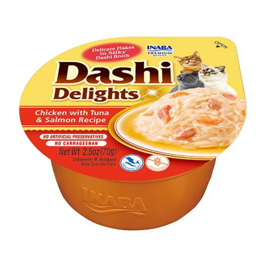Dashi Delights Pollo Con Atún Y Salmón 70g