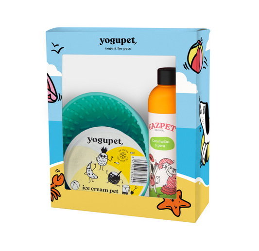 Yogupet SUMMERBOX XII para Perros y Gatos. Pack Verano con Helado, Gazpet y Comedero (Copia)