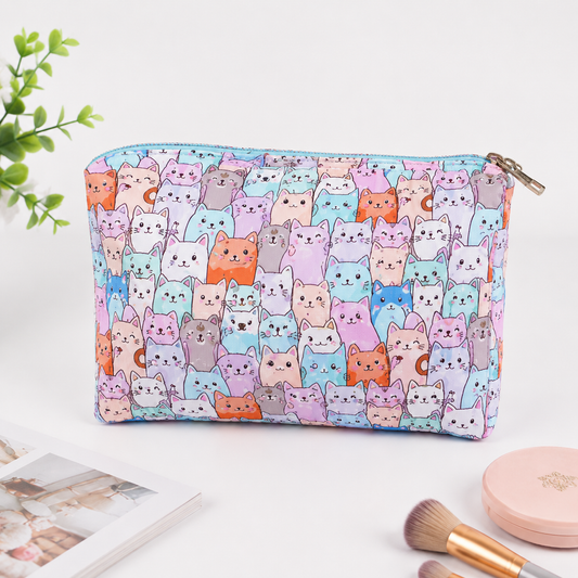 Neceser Estampado Gatitos – Azul Claro