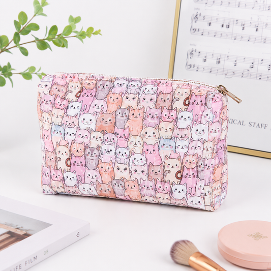 Neceser Estampado Gatitos – Rosa Claro
