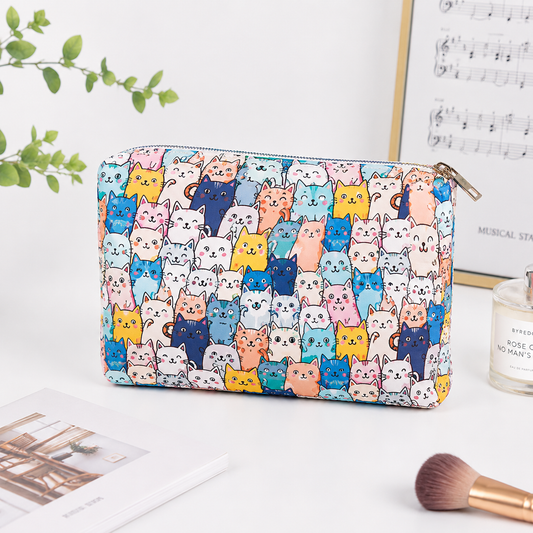 Neceser Estampado Gatitos – Amarillo