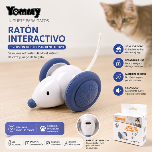 Ratón Vibrador Interactivo para Gatos