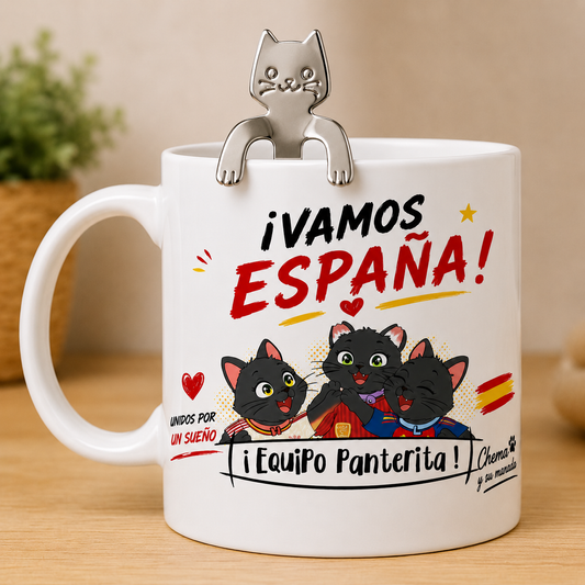 Cucharilla de Café de Acero Inoxidable Gato