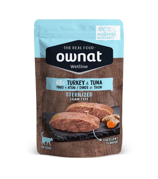 Ownat Wetline Sterilized Pavo & Atún para gatos